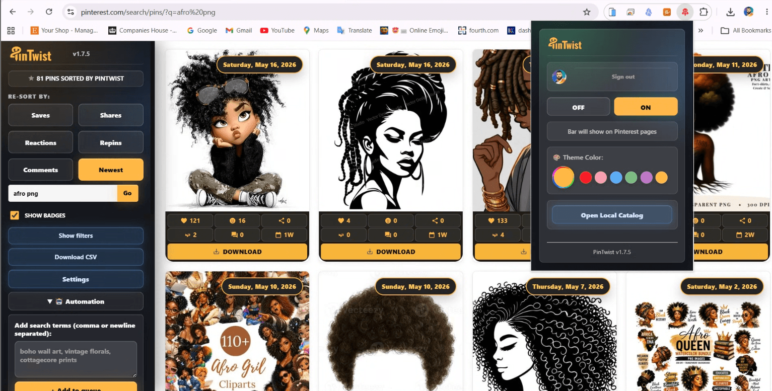 PinTwist preview